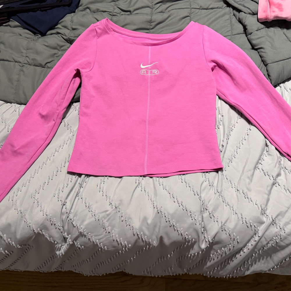 Nike Hot Pink Long Sleeve Slightly Cropped Top